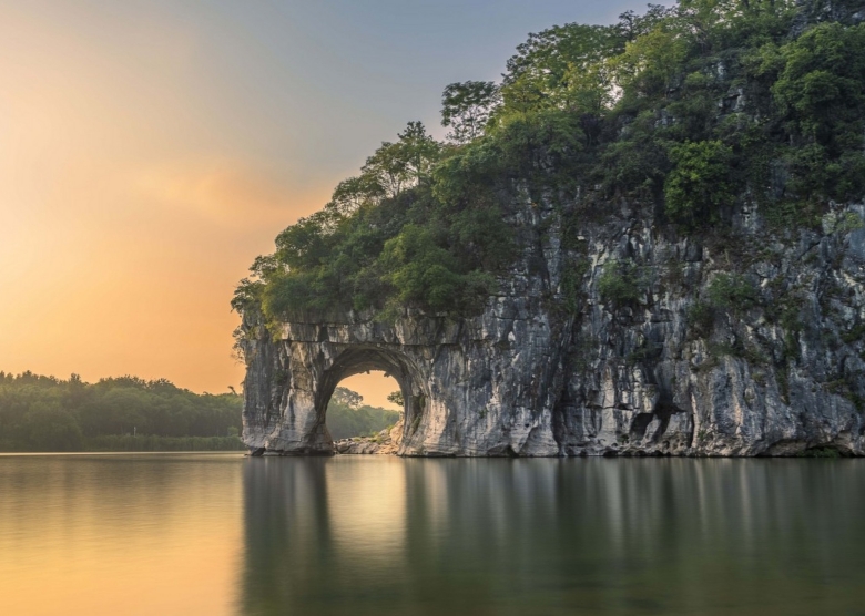 Elephant Trunk Hill at dusk