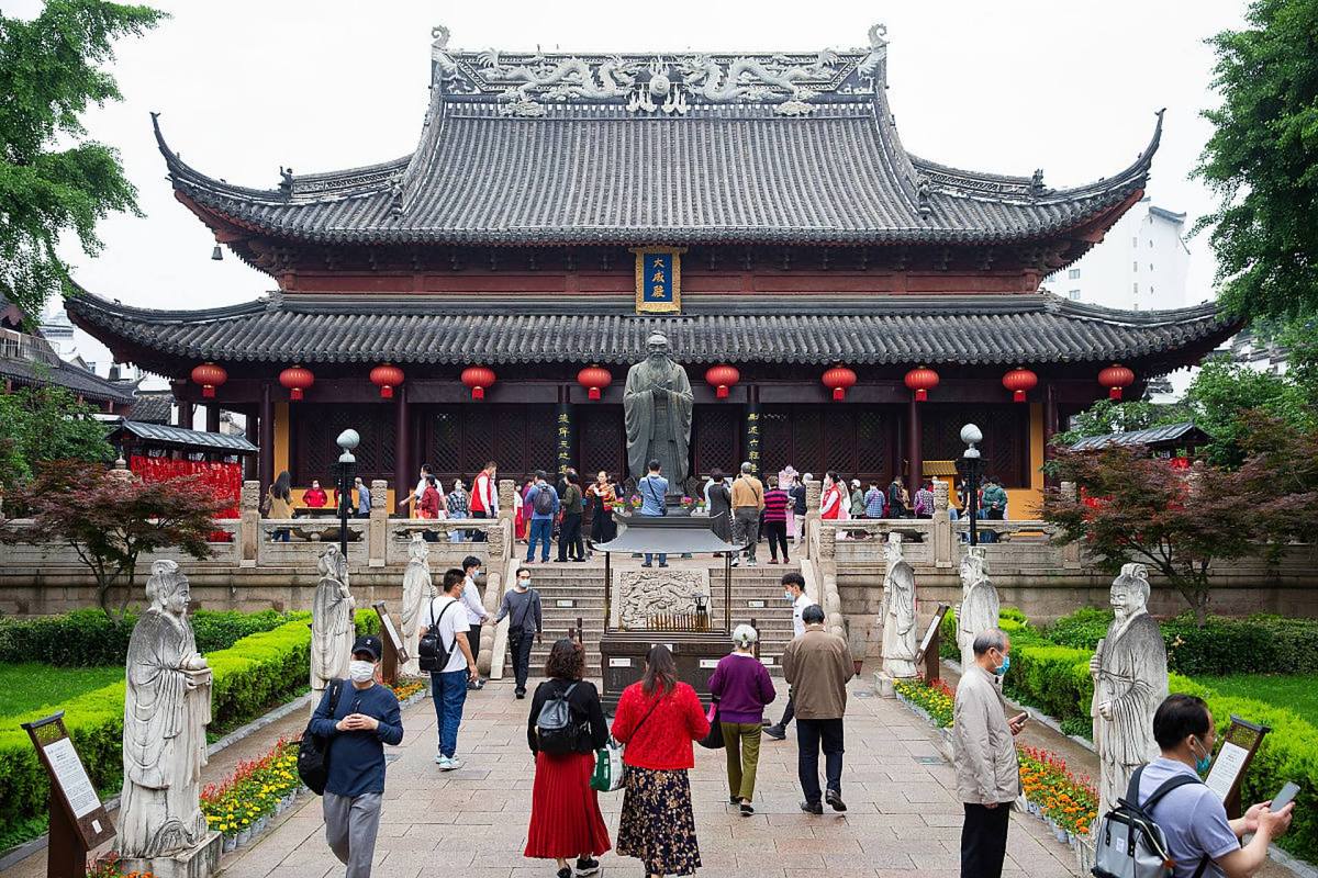 People in Temple in China